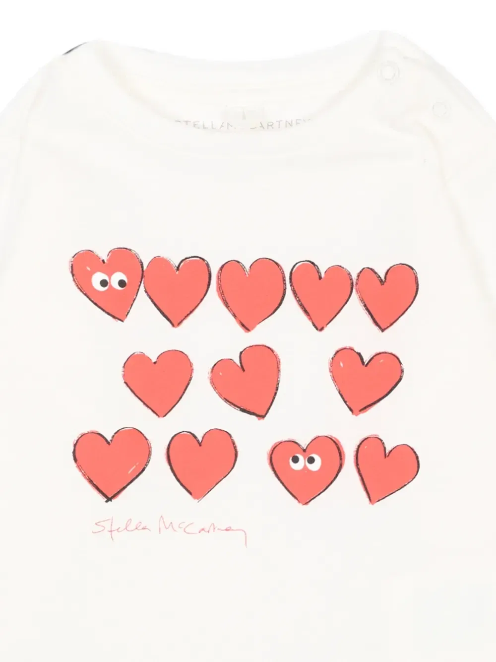 Футболка с длинными рукавами с принтом в виде сердца Stella Mccartney Kids, белый — фото 3