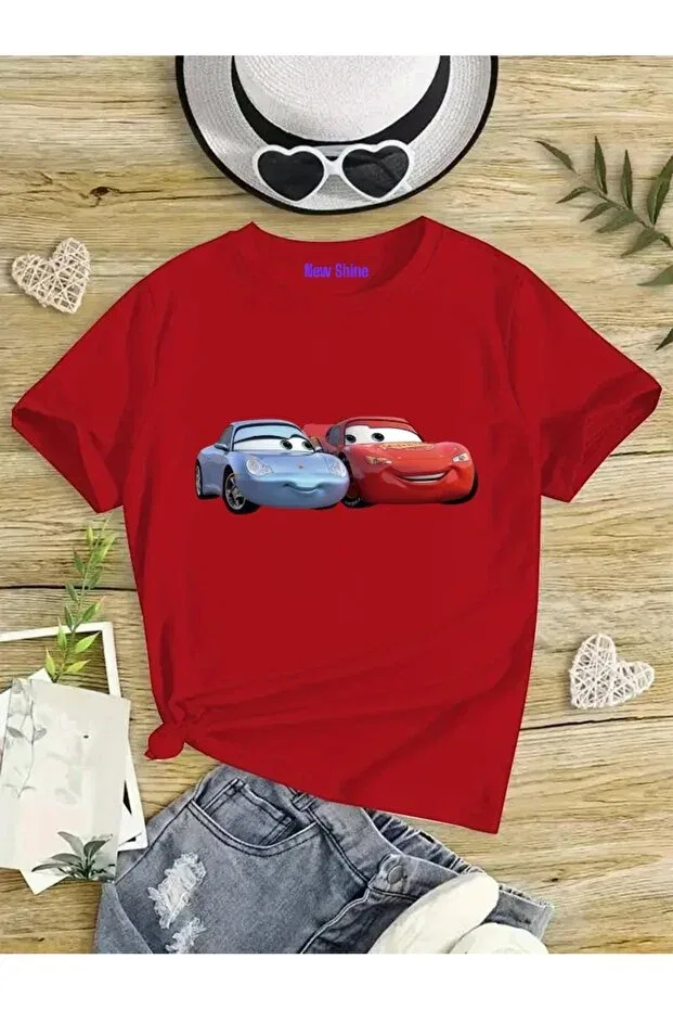 Детская футболка для мальчиков с принтом Oversize Kids T-Shirt New Shine, Red