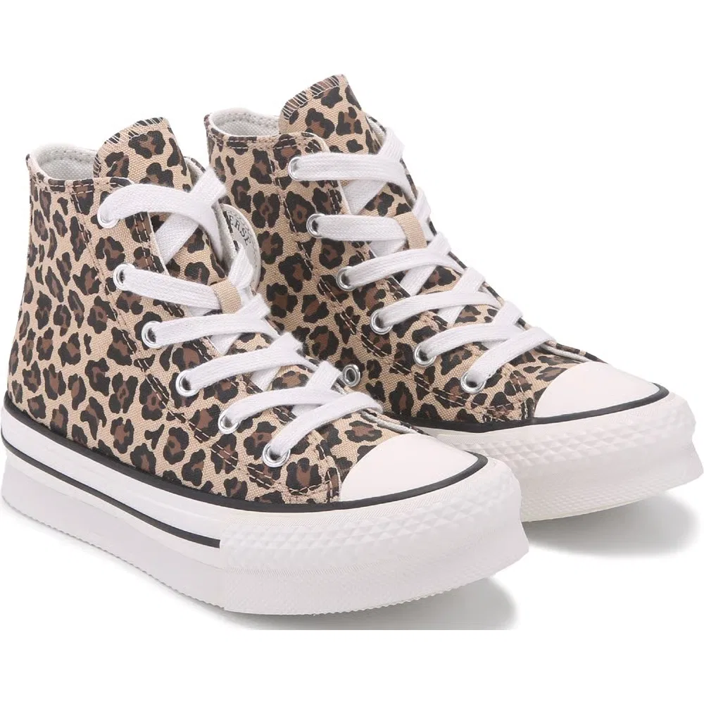 Детские высокие кеды Chuck Taylor All Star Lift Converse, Leopard Print