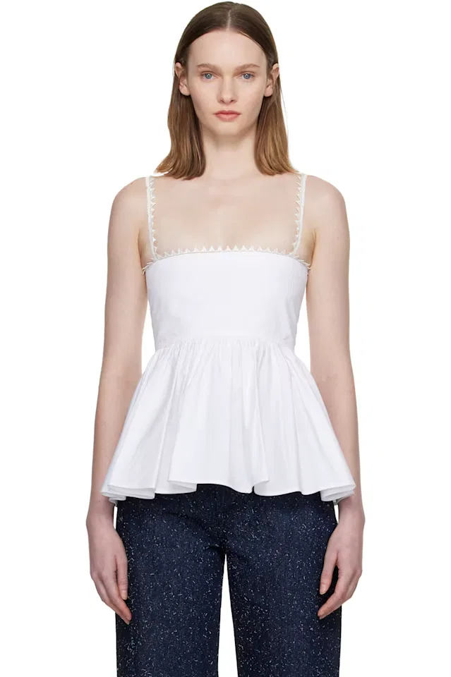 Белый топ The Traversin Jacquemus