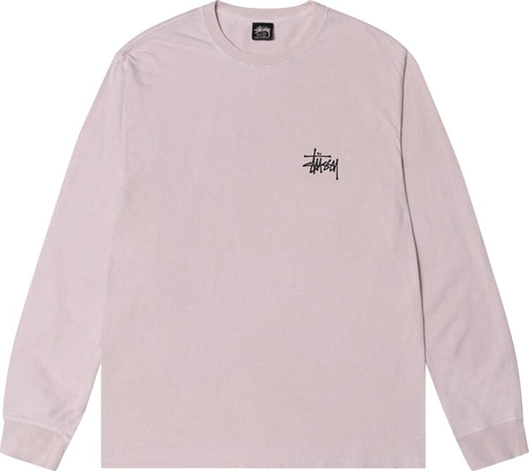 

Лонгслив Stussy Basic Pigment Dyed Long-Sleeve Tee 'Blush', фиолетовый