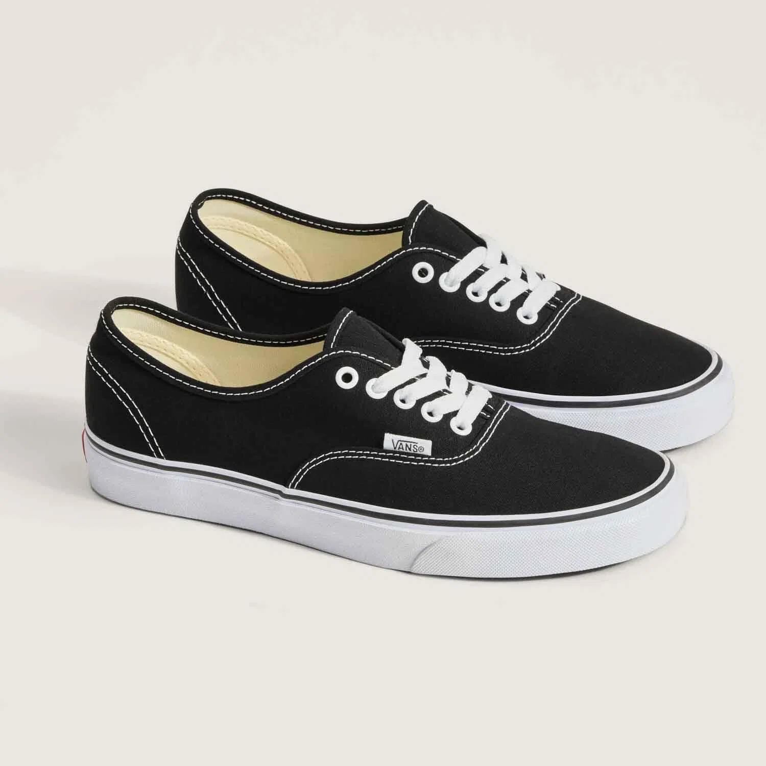 Детские кроссовки для девочек и мальчиков на шнуровке Authentic Vans, Canvasblack White — фото 2