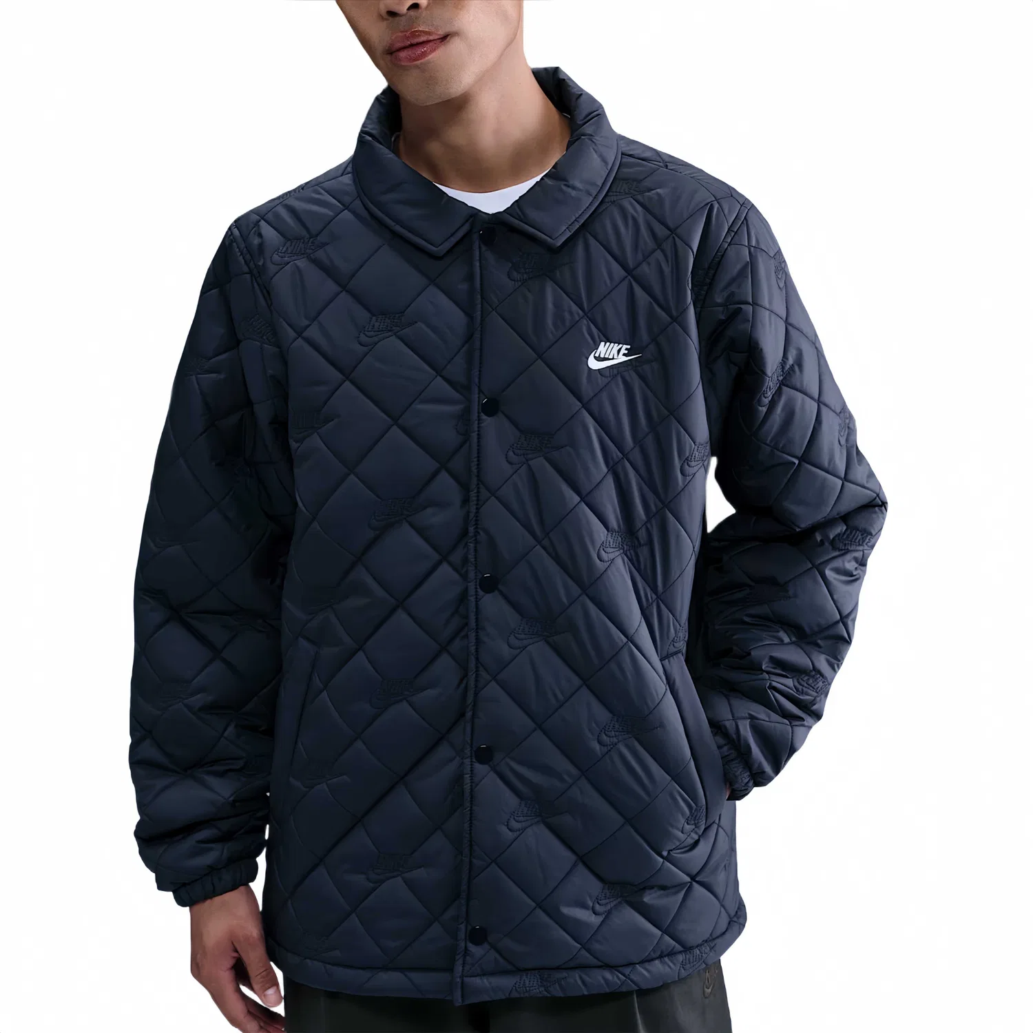 Мужская куртка-бомбер с принтом Club Nike, Blue Black