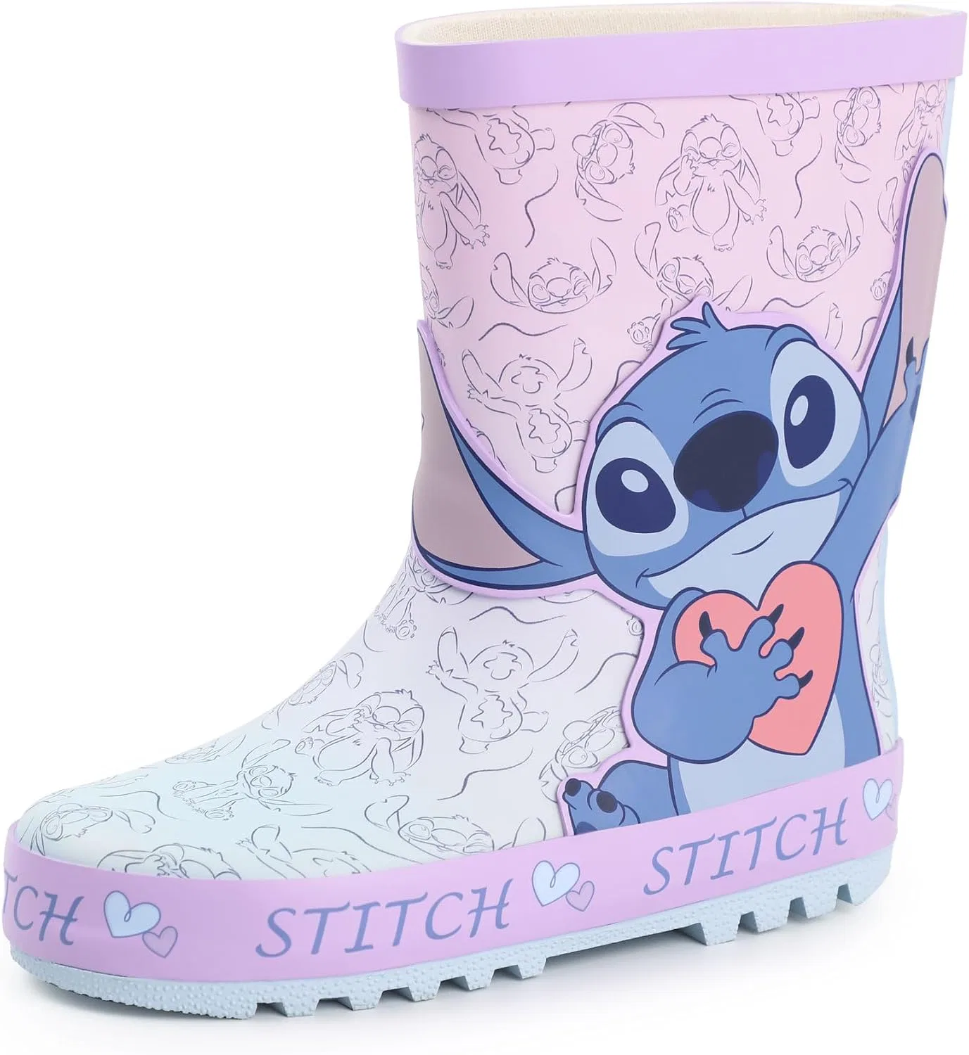 Детские сапоги для девочек с принтом Lilo & Stitch Disney, Purple