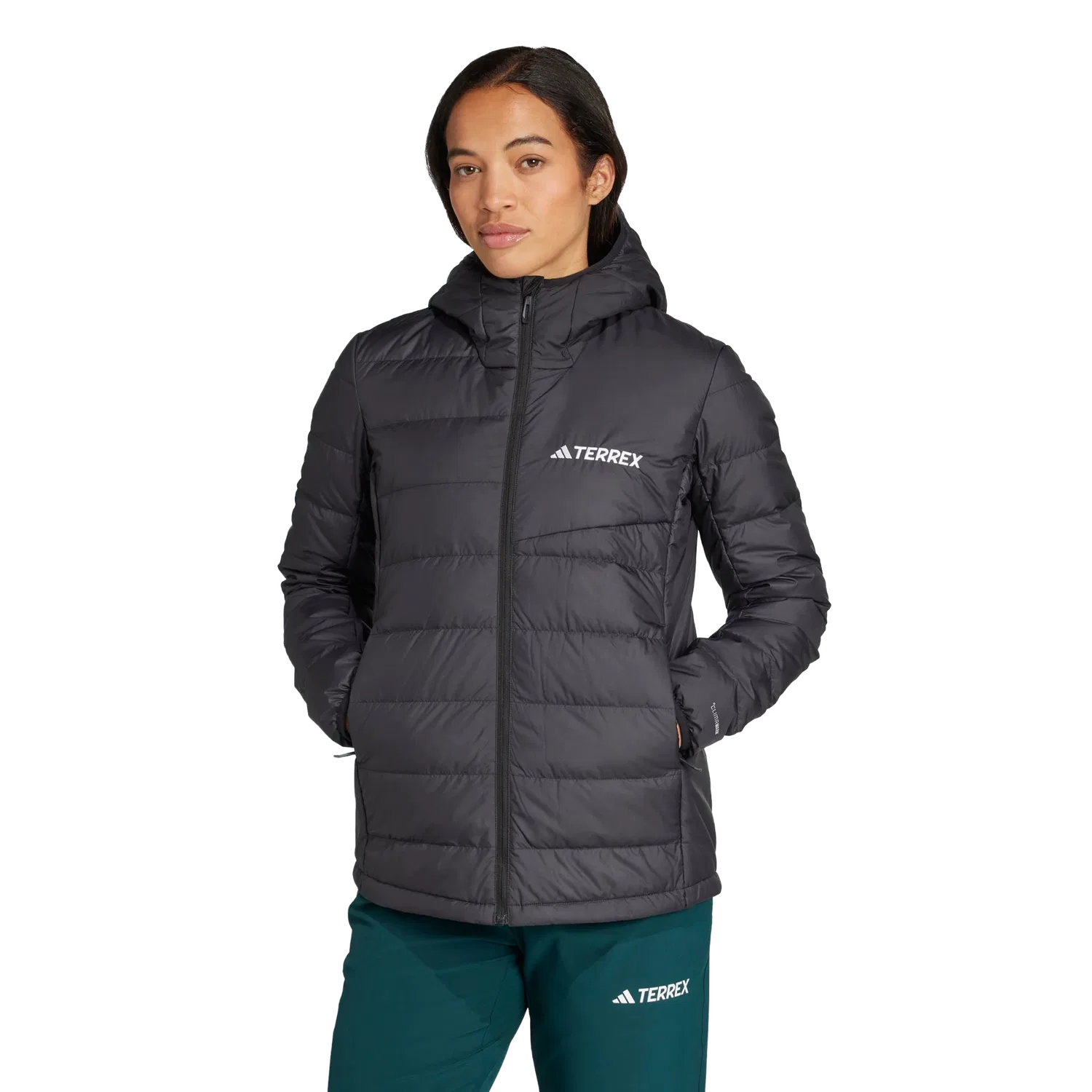 Женская утепленная куртка с утеплителем Adidas Terrex Multi Light Down CLIMAWARM, черный — фото 2