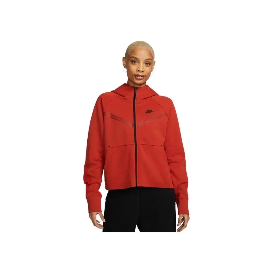 Женский свитшот с капюшоном Tech Fleece Windrunner Nike, Красный