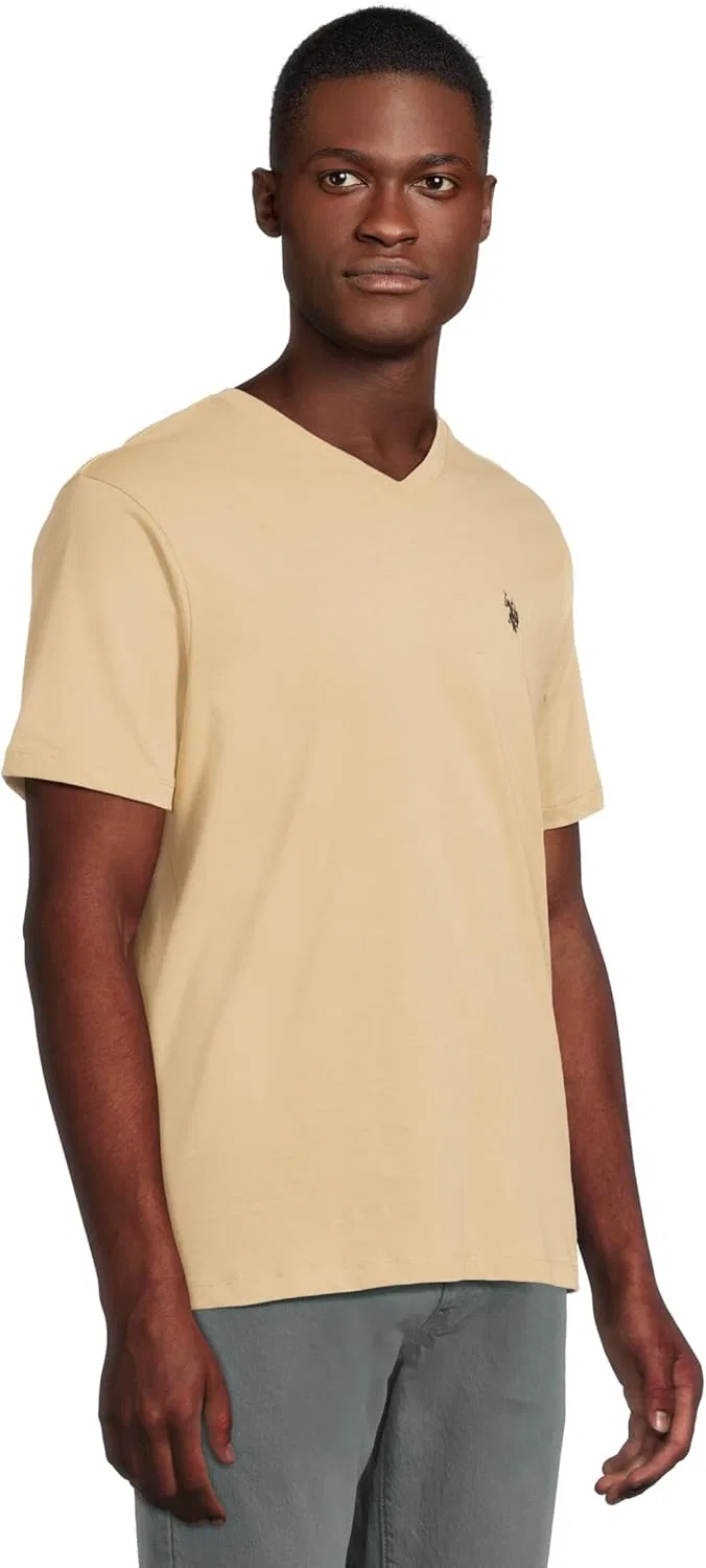 Мужская футболка с V-вырезом U.S. POLO ASSN., Tribeca Khaki — фото 2