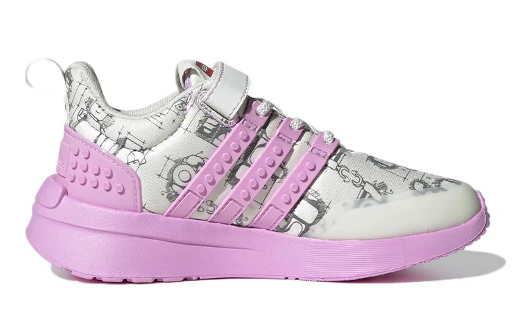 Детские кроссовки с принтом LEGO Racer TR Off White Bliss Lilac, Adidas — фото 3