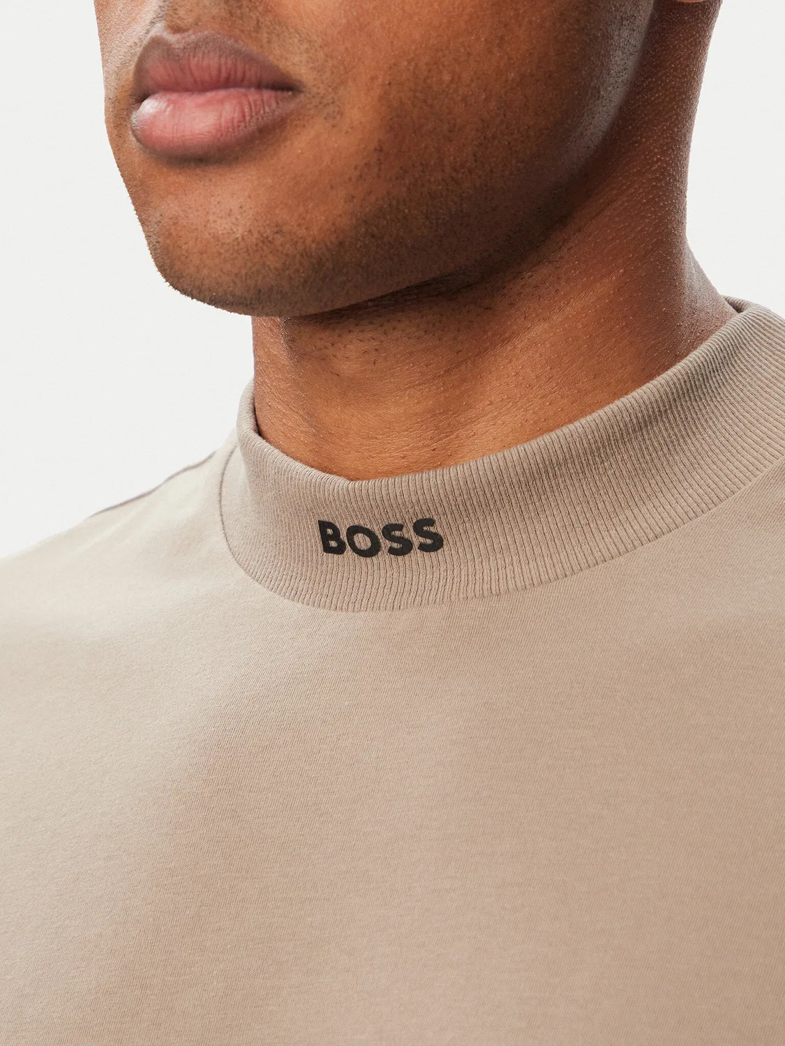 Мужская футболка свободного кроя Tee Collar Boss, бежевый — фото 4