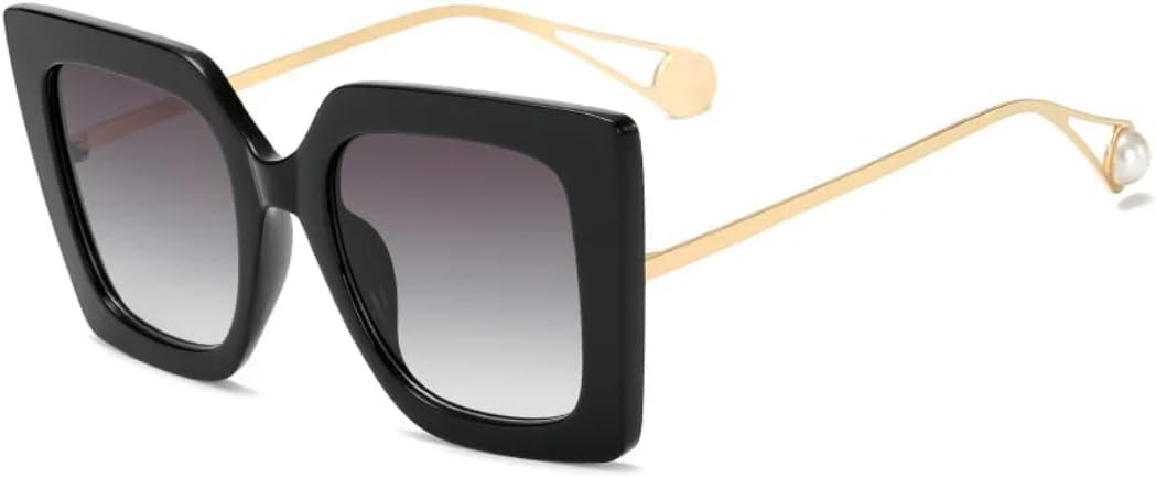 

Солнцезащитные очки для мужчин и женщин - защита UV400 - увеличенная оправа "кошачий глаз" с градиентными линзами для занятий спортом на открытом воздухе и вождения DSVIGF, Black