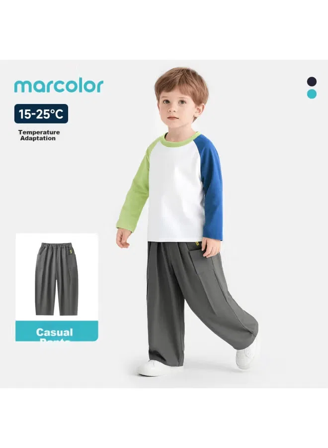 Штаны прямые свободные хлопковые для мальчиков Marcolor, серый