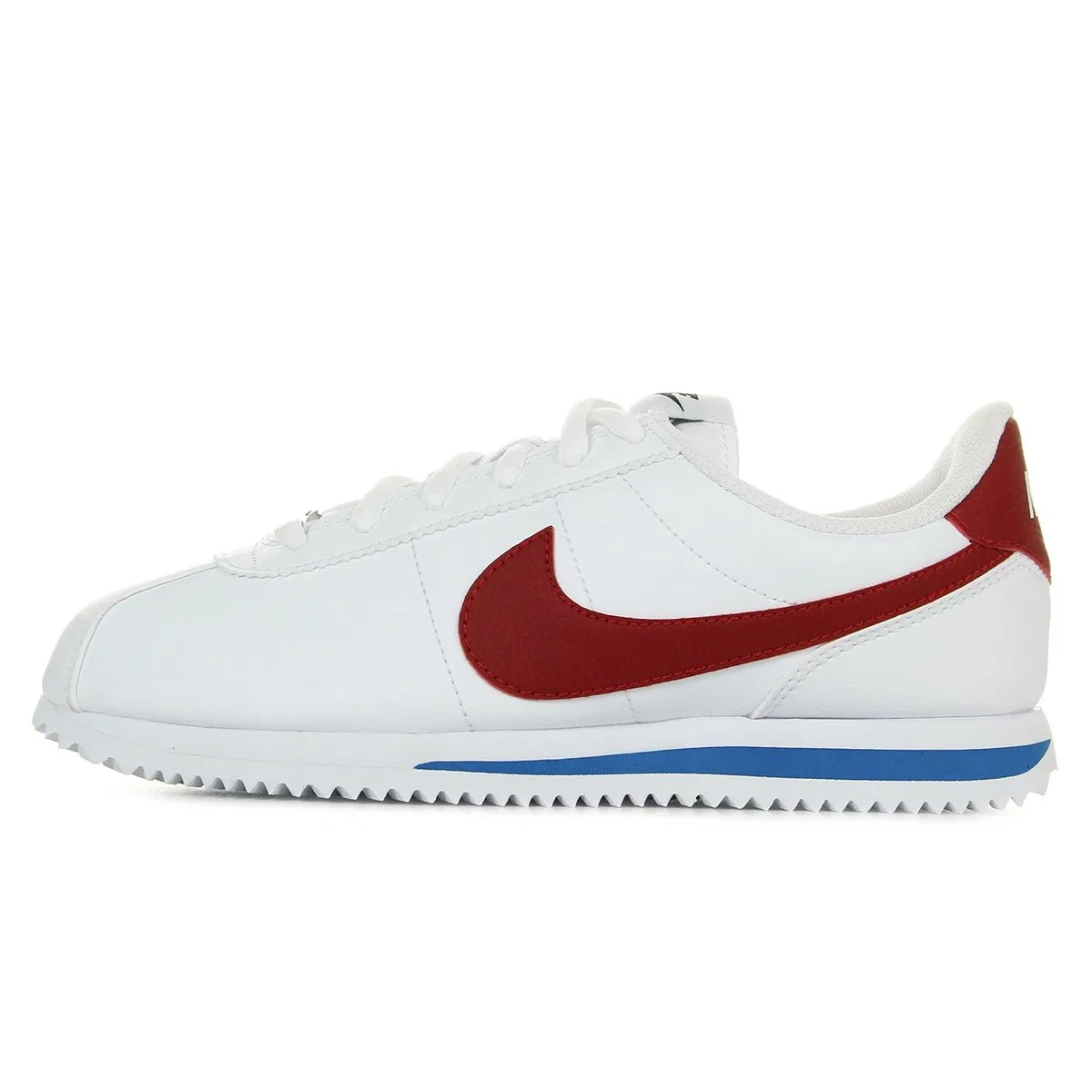 Детские кроссовки для мальчиков с кожаным верхом Cortez Basic Sl (Gs) NIKE, White White Varsity Red Black 103 — фото 2
