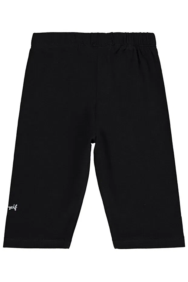 Детские леггинсы для девочек с принтом Be happy printed Civil Girls, Black — фото 2
