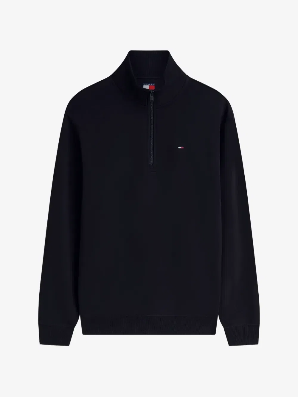 Свитшот на молнии с вышитым логотипом Tommy Hilfiger, черный
