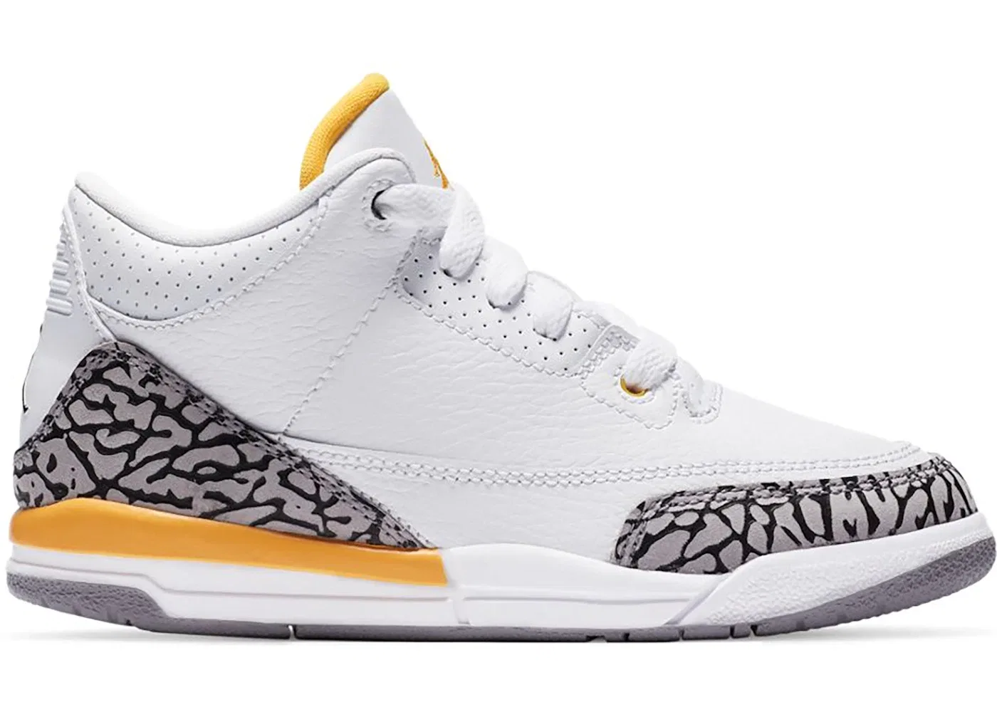 Детские кроссовки Lifestyle с амортизацией Air Jordan 3 Retro, White/Black-Laser Orange-Cement Grey