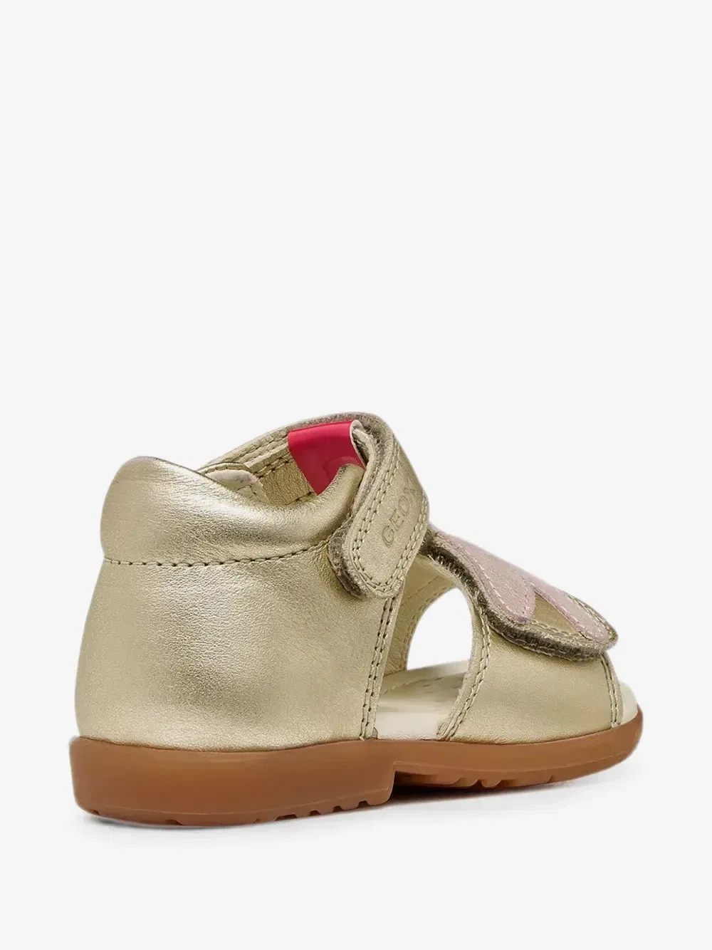 Сандалии Verred на липучках с нашивкой в виде бабочки Geox Kids, золотой — фото 3