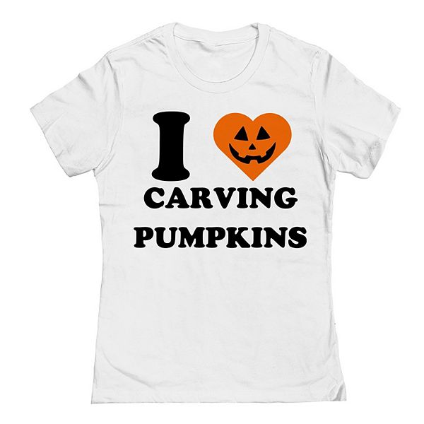 

Футболка с принтом Women's i heart carving pumpkins Unbranded