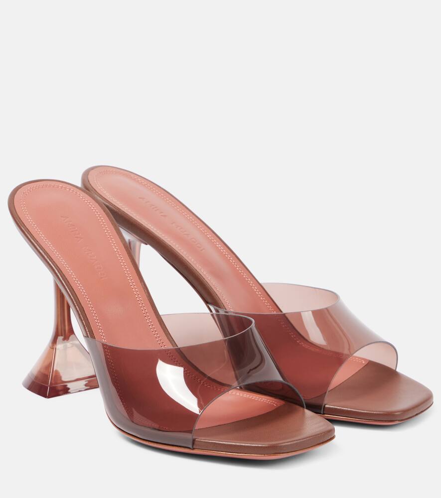 Туфли-мюли Lupita Glass 95 PVC Amina Muaddi, Mocha