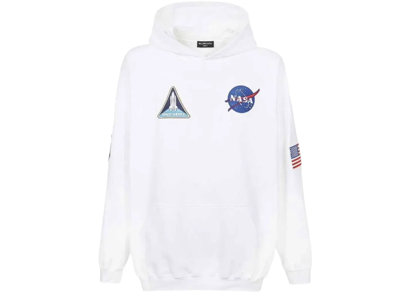 Мужская худи с принтом Balenciaga x NASA Hoodie, White