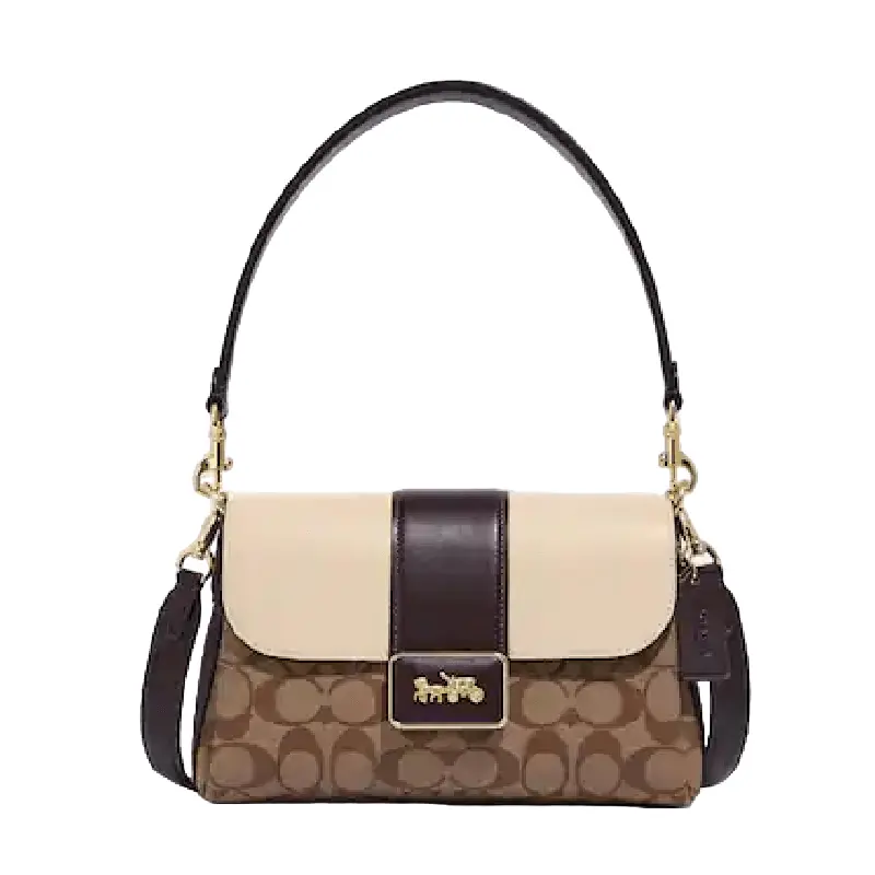 

Сумка Coach Grace Shoulder Bags In Signature Canvas, хаки/молочный