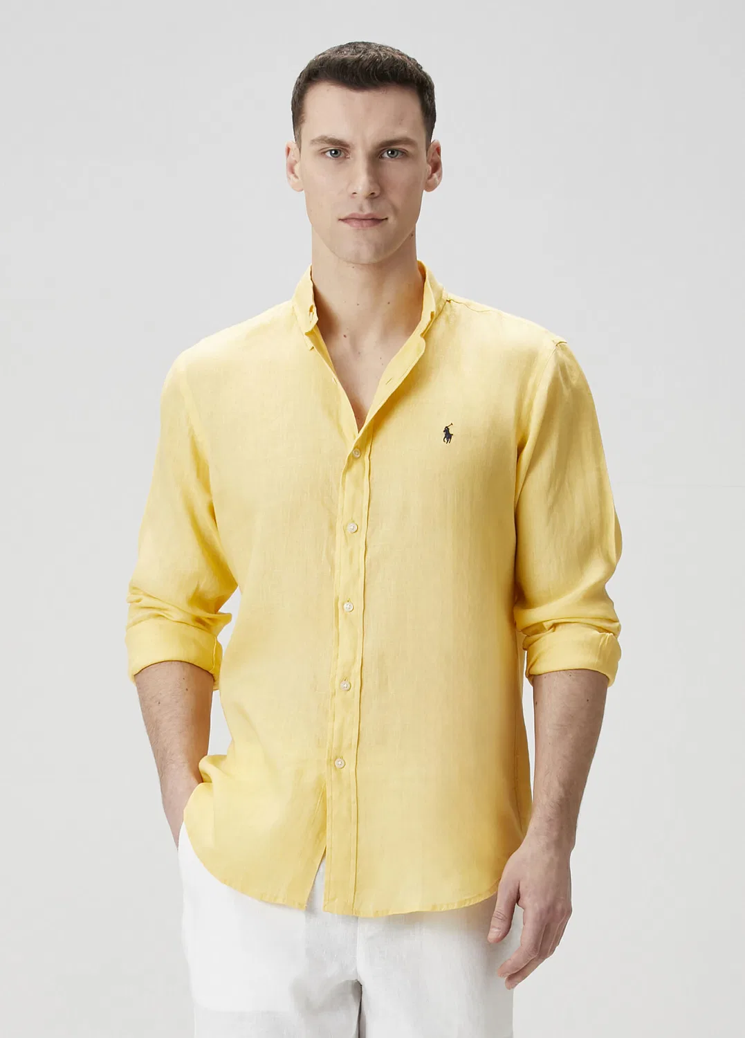 Рубашка льняная Polo Ralph Lauren, желтый