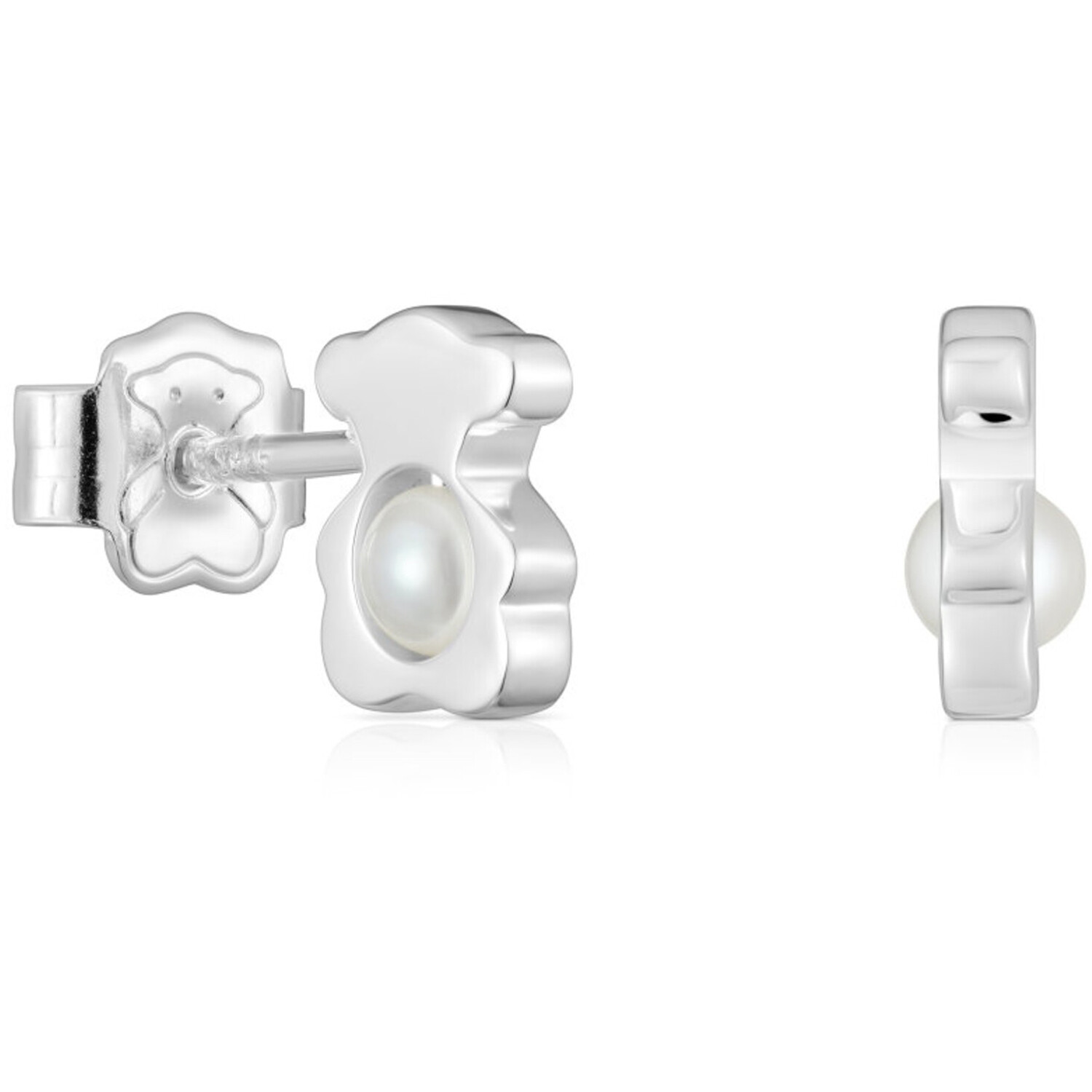 

Серьги Tous Small 8 mm Silver Bear With Cultured Pearls I-Bear, серебро
