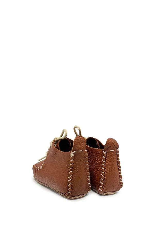 Детские ботинки для мальчиков из натуральной кожи First Step Hand Saddled Torun Kids, Tan Color — фото 4