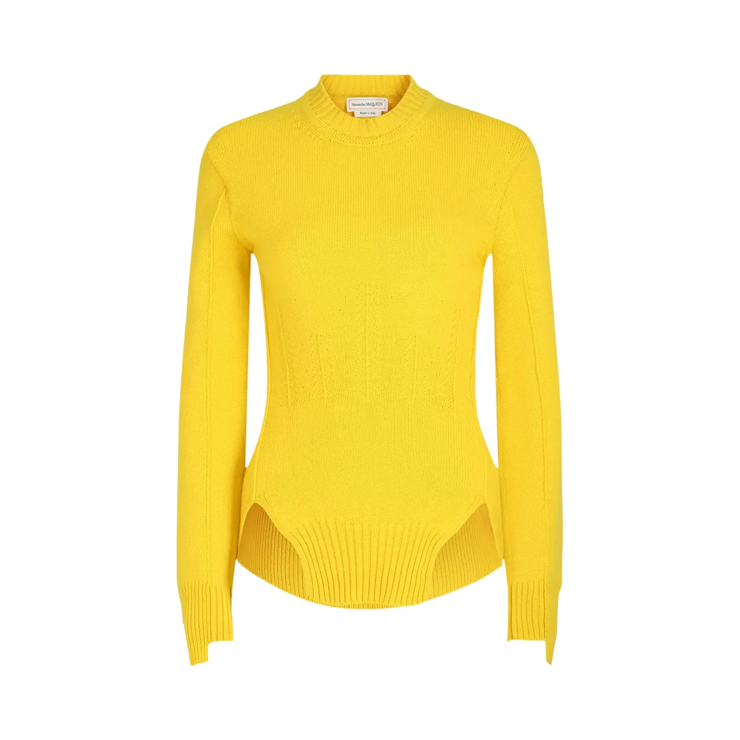 Свитер Alexander McQueen с корсетной вышивкой, желтый