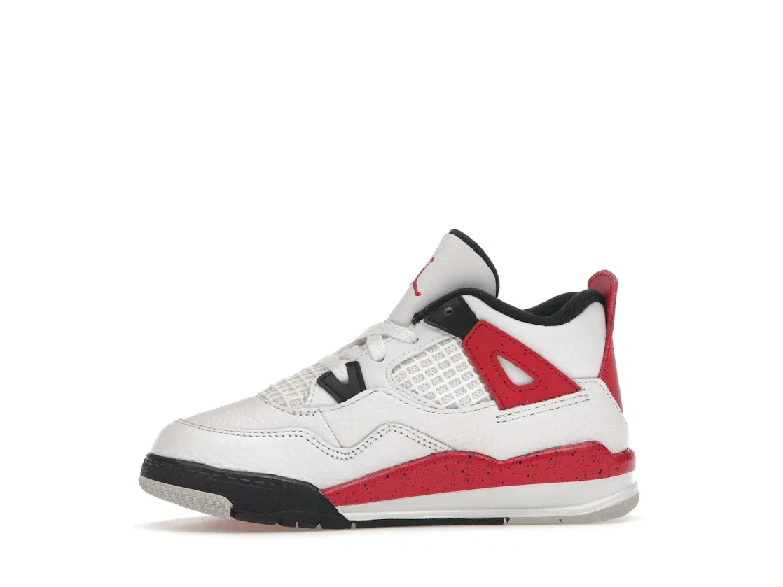 Детские кроссовки с ретро-дизайном Jordan 4 Retro Jordan, White/Fire Red/Black/Neutral Grey — фото 3