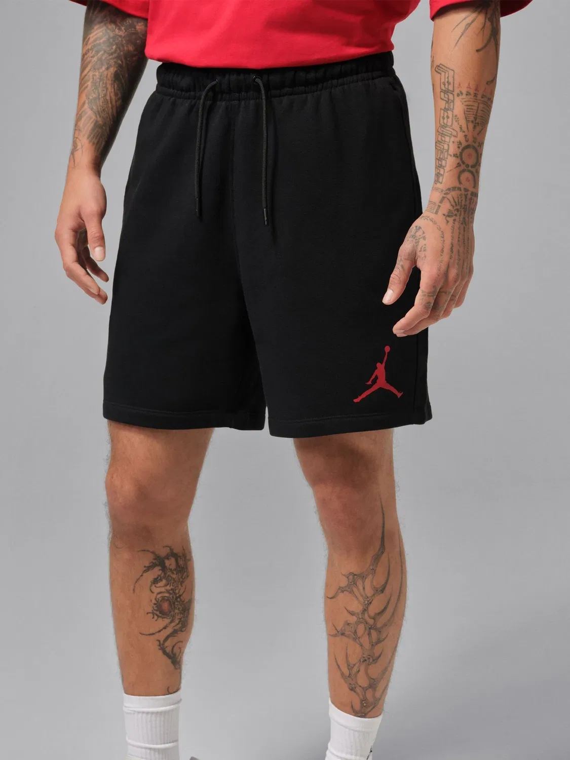 Шорты флисовые Jordan Jumpman, Black/Red — фото 2