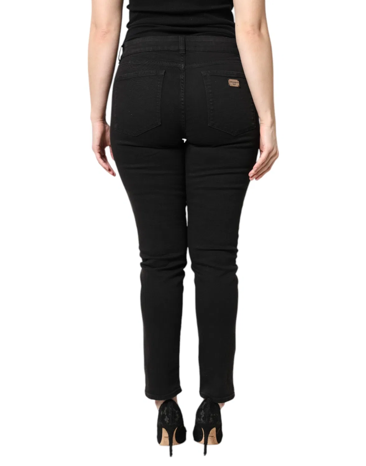 Женские джинсы скинни с средней посадкой Skinny Jeans Dolce & Gabbana, Black — фото 4