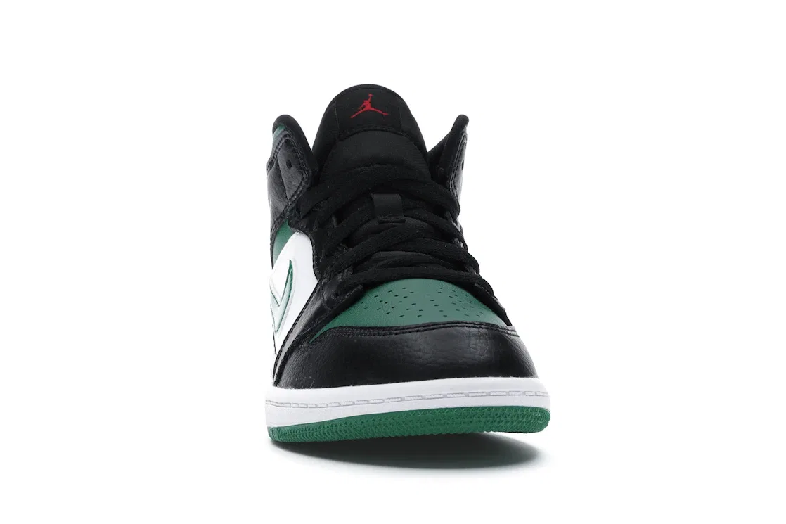 Детские кроссовки для мальчиков с кроссовками Jordan 1 Mid Jordan, Black/White/Gym Red/Pine Green — фото 2