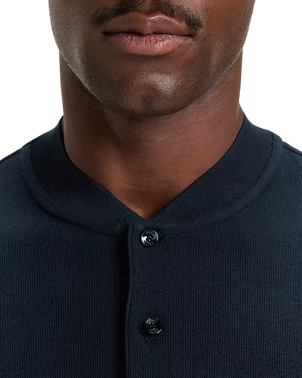 Мужская футболка-поло с коротким рукавом Pratt Henley Shirt Boss, темно-синий — фото 4