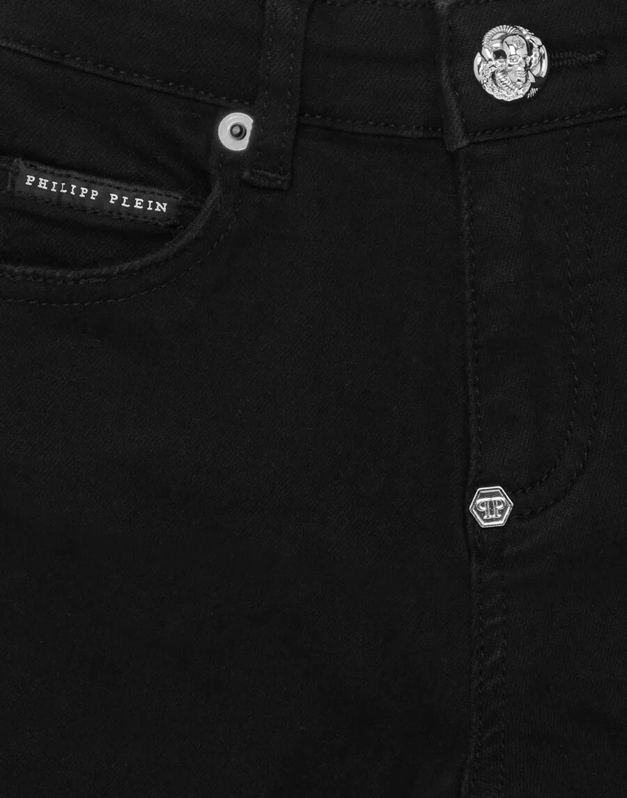 Джинсы Philipp Plein Regular из черного денима — фото 3