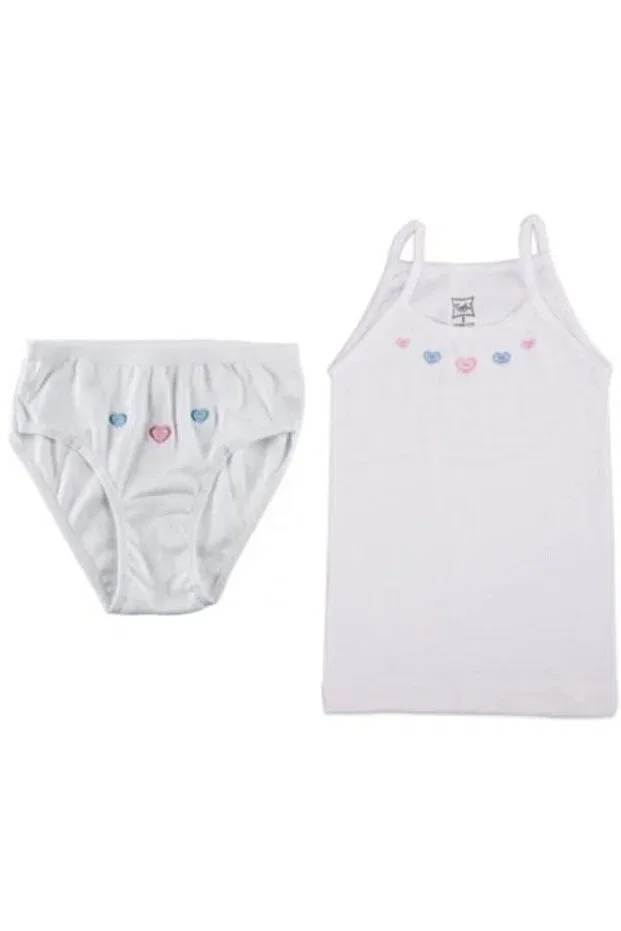 Детский комплект для девочек с бретельками Seher girls rope strap suit athlete panties 9 pieces Tutku, White