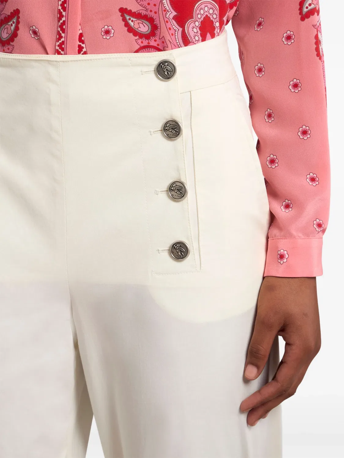 Широкие брюки из ткани ETRO, белый — фото 3