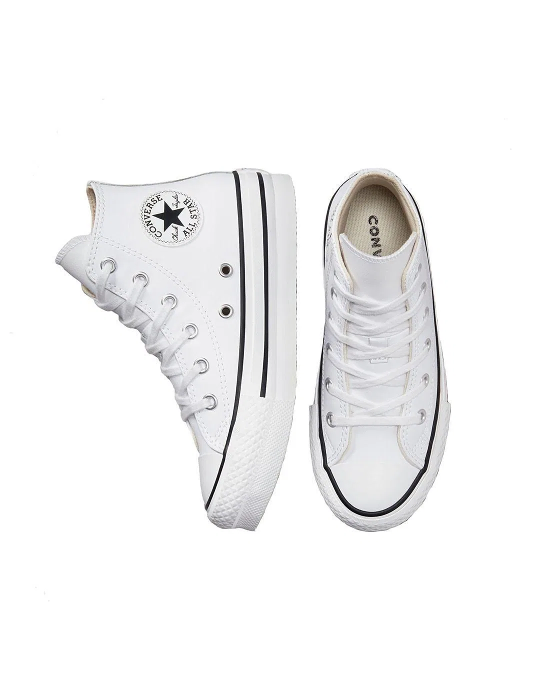 Детские кожаные кроссовки Converse All Star Lift Platform, Цвет Weiss — фото 4