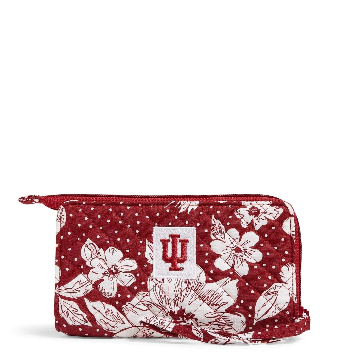 

Кошелек Vera Bradley Cotton Collegiate Front Zip With Rfid Protection, белый/бордовый