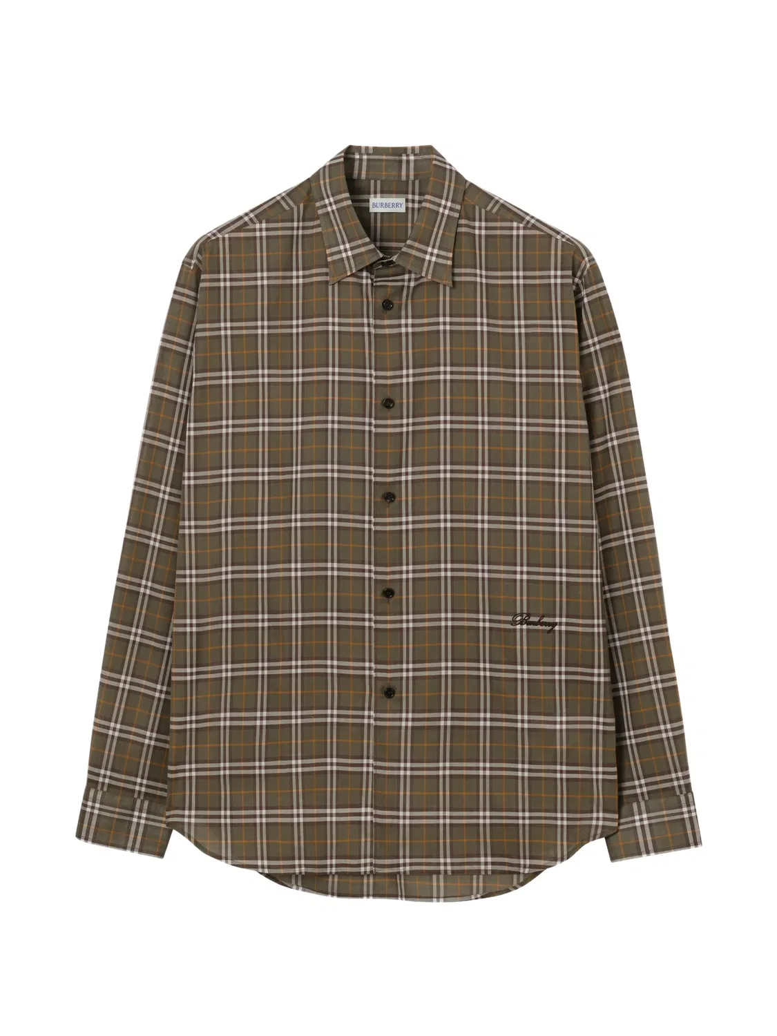 Хлопковая рубашка Check зеленая Burberry, зеленый
