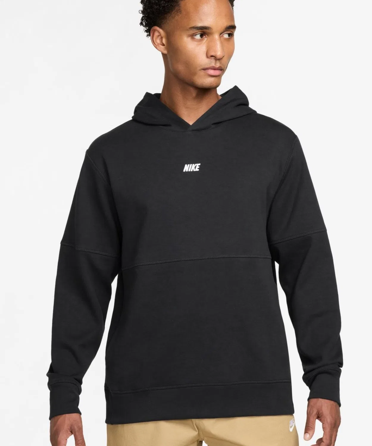Мужское худи с длинным рукавомNIKE Club Varsity, Черный
