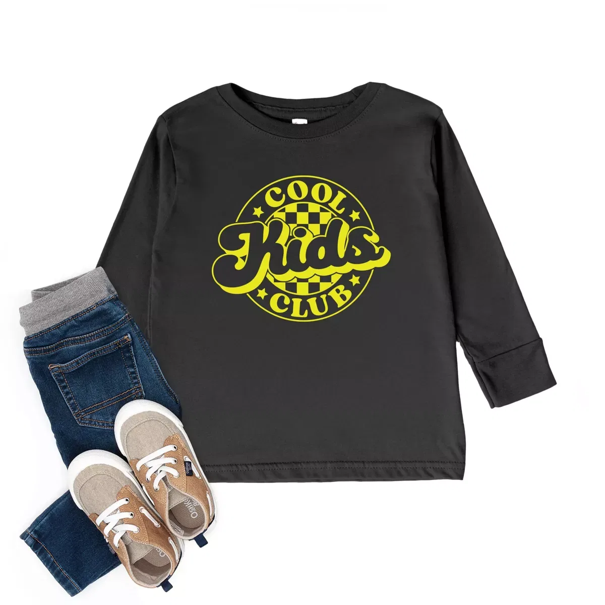 Детская футболка с длинным рукавом с принтом Cool Kids Club Checkered The Juniper Shop, Navy — фото 2