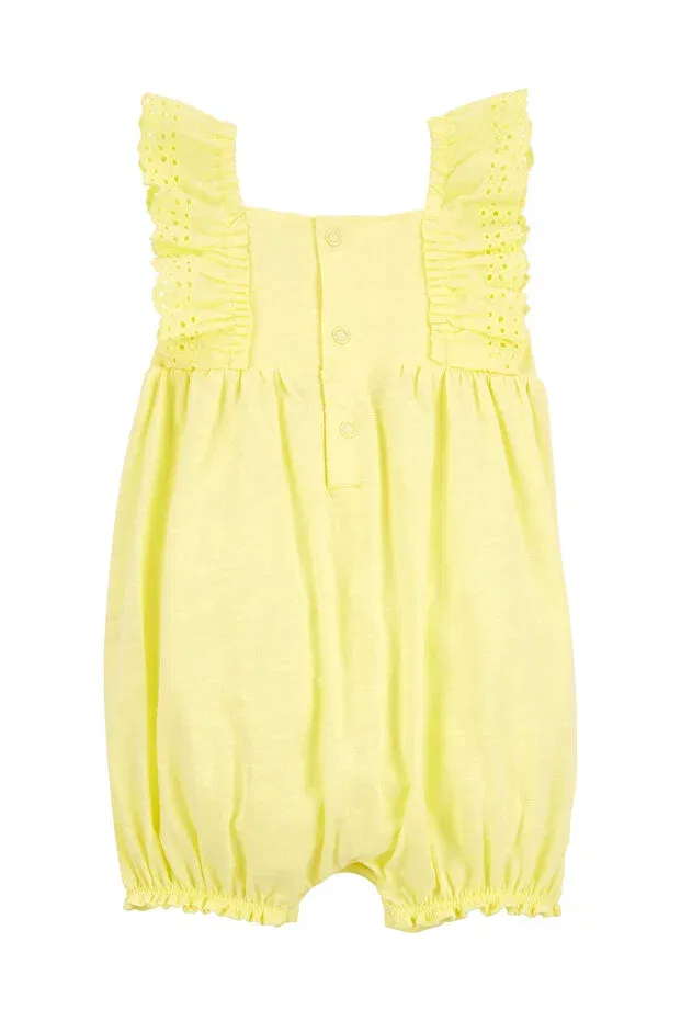 Детский комбинезон для девочек с коротким рукавом Carter'S, Yellow — фото 2