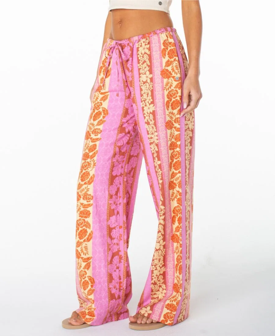 Штаны женские широкие Iyla Wide-Leg Roxy, Fuchsia Pink Lanai Stripe — фото 2