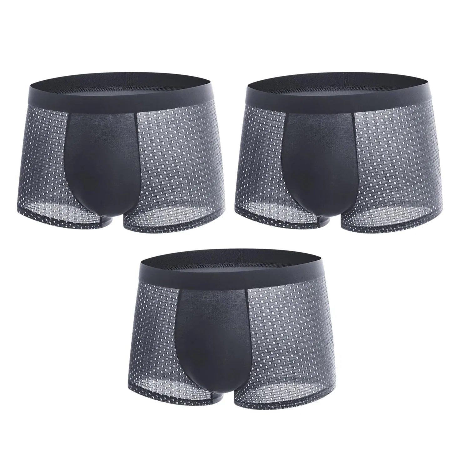 Мужские боксеры из сетки с принтом, L-5XL, Grigio