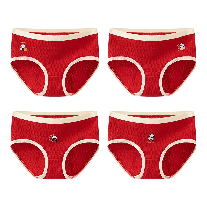 Детские трусы для девочек хлопковые 4-комплект Red Bean, Red