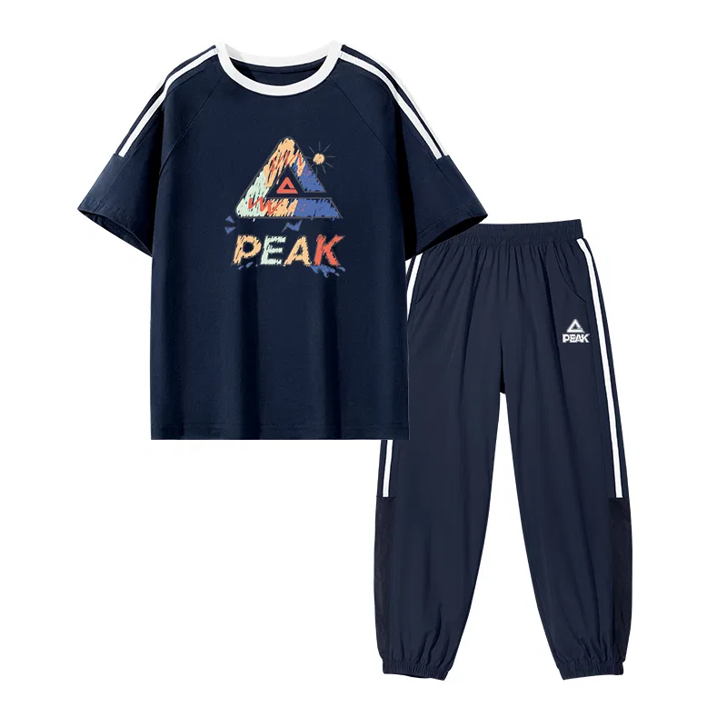 Детский спортивный костюм с принтом PEAK Navy Blue/PK Multicolor