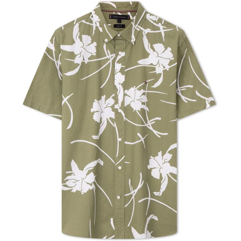 Рубашка с тропическим принтом Tommy Hilfiger, Olive Green