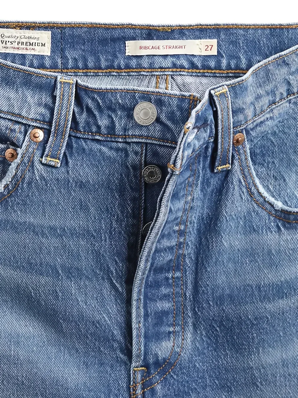 Джинсы с прямыми штанинами Ribcage Levi'S, синий — фото 3