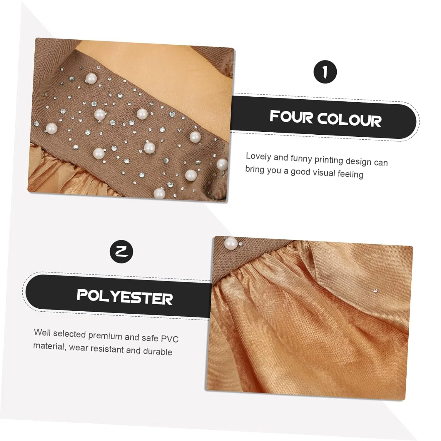 Шапочка для душаs Pack of 8, Polyester, FRCOLOR, Gold — фото 3