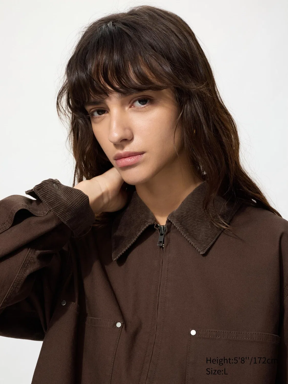 Короткая куртка на молнии Uniqlo, новый дизайн, темно-коричневый — фото 3